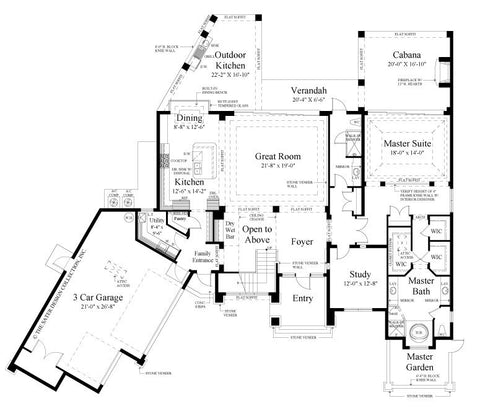 Contemporary Home Plan Moderno Main Level Floor Plan #6967