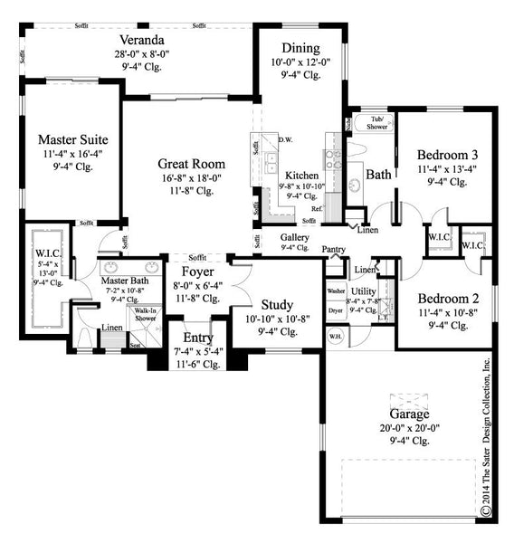Alston One Story Luxury Home Plan #6572 Floor Plan