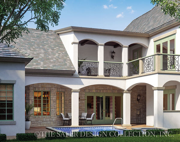 French Country Home Avignon-Rear Elevation-Plan #6769