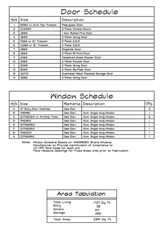 Windows & Doors Plans