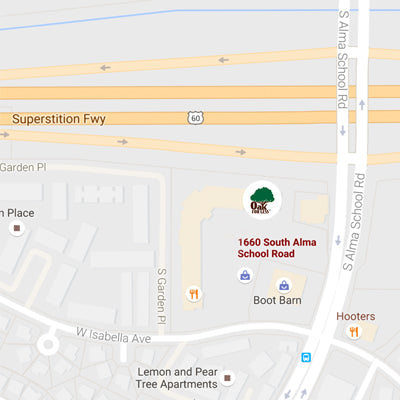Oak For Less - Mesa location map