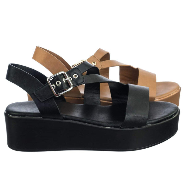 strappy buckle sandals