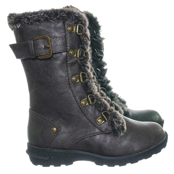 girls black military boots