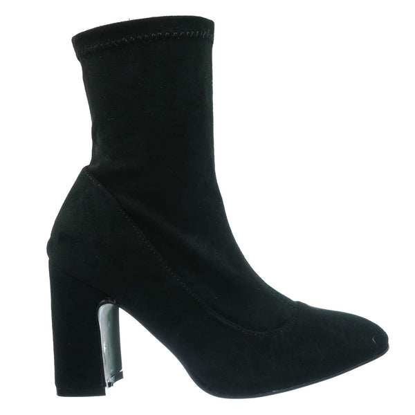 black sock block heel boots