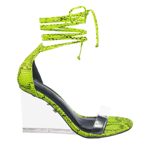 lucite wedge shoes