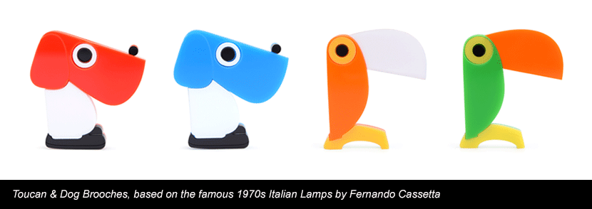 Toucan & Dogs based on the famous 1970s Italian Lamps by Fernando Cassetta