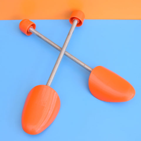 Vintage 1970s Plastic Shoe Trees - italian - Orange