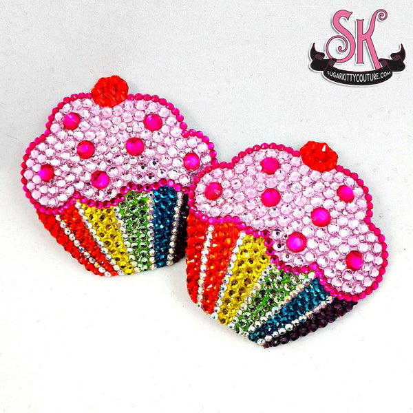 Rainbow Cupcake Rhinestone Pasties Sugarkitty Couture