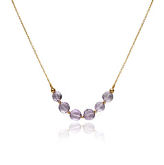 gatsby curve necklace pink amethyst