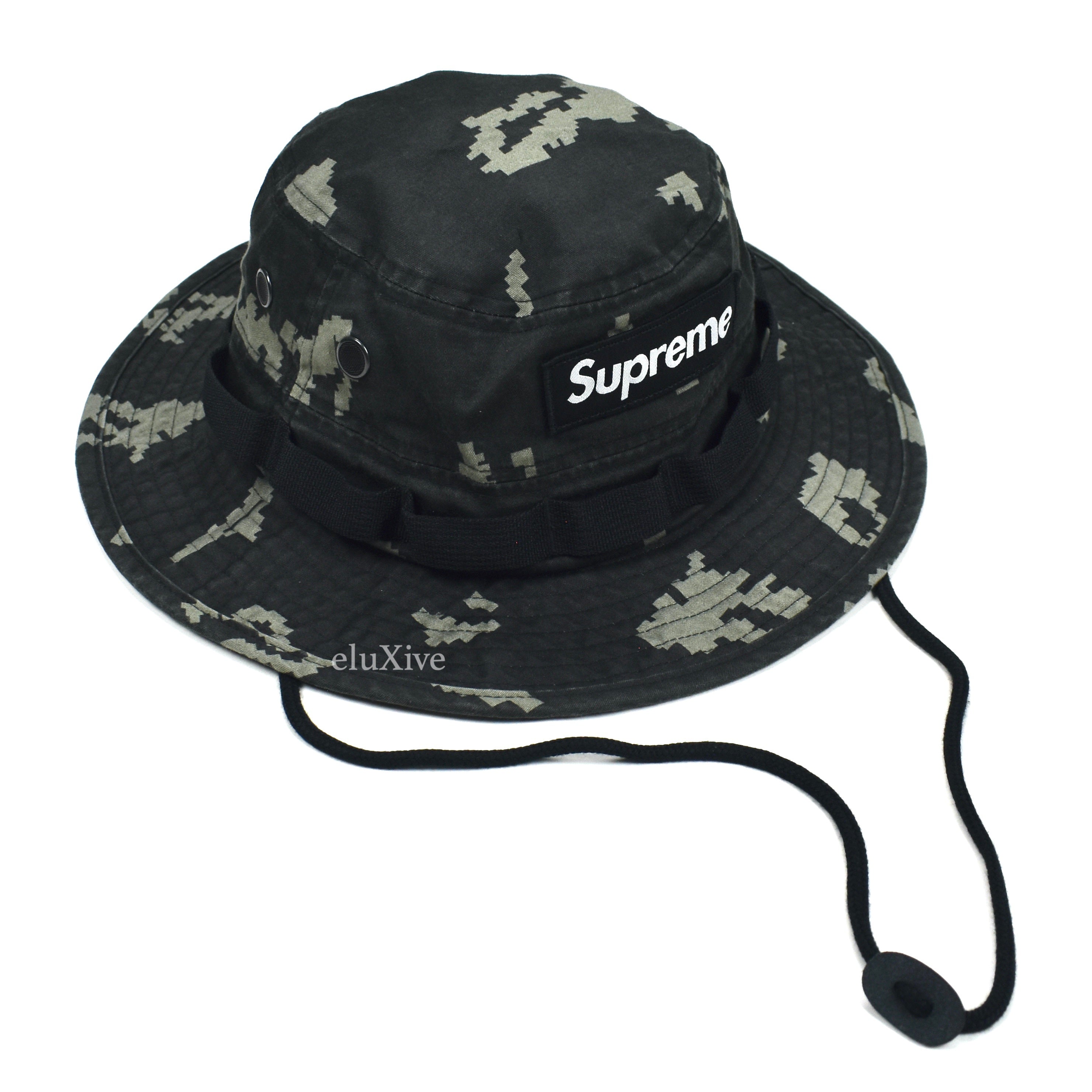 Supreme - Military Box Logo Boonie Bucket Hat (Black Camo) – eluXive