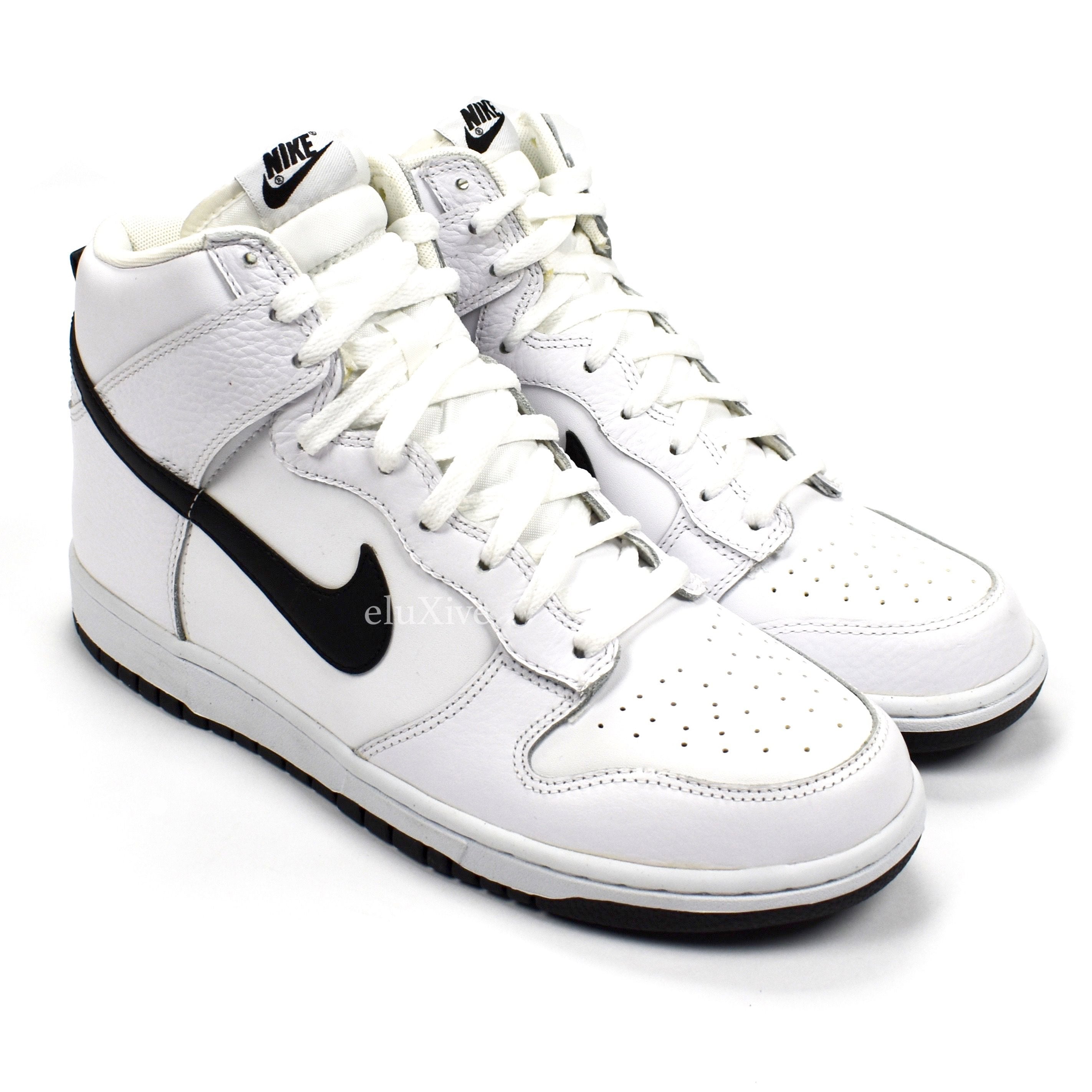 nike dunk high white black