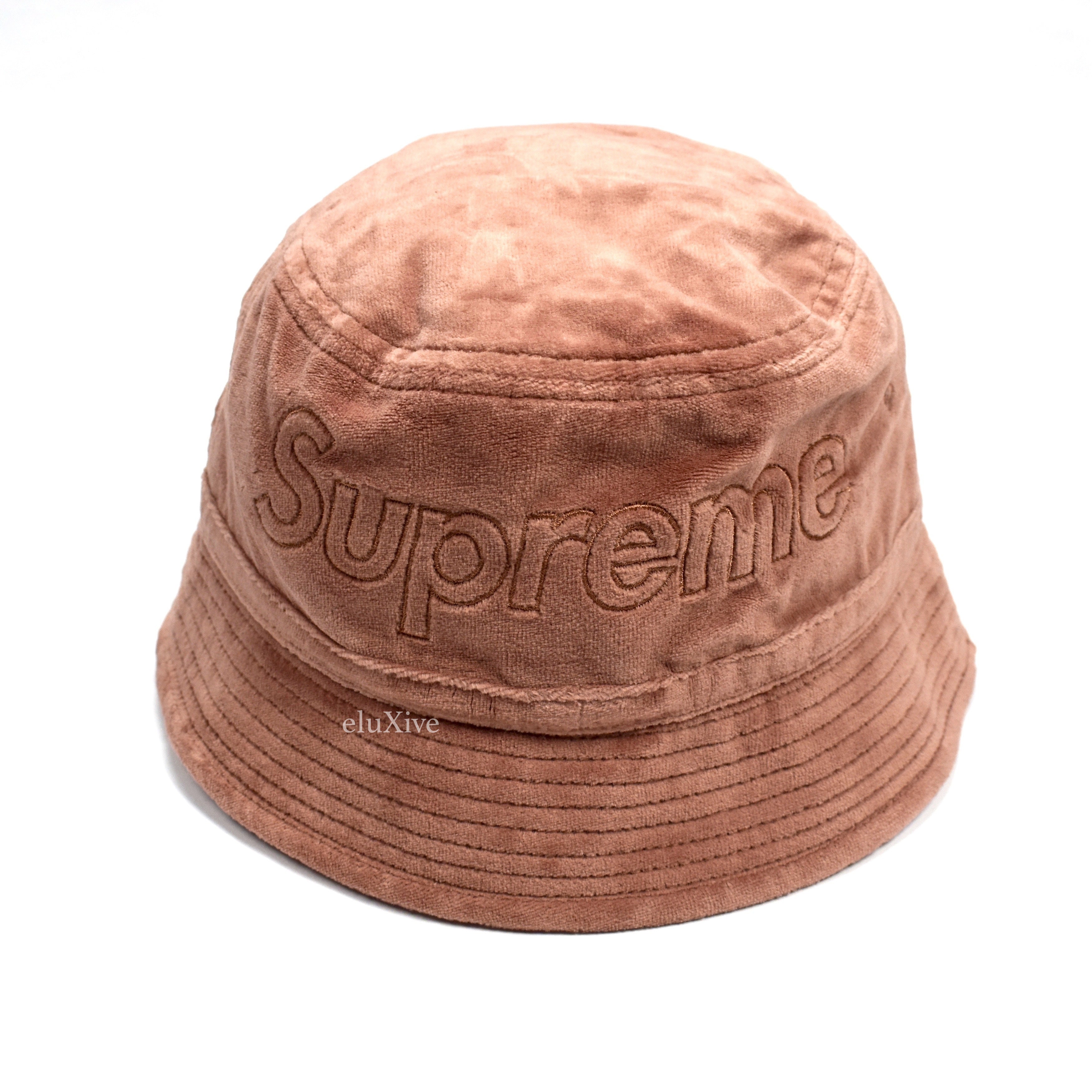 Supreme Lacoste - Light Maroon Velour Logo Crusher / Bucket Hat – eluXive