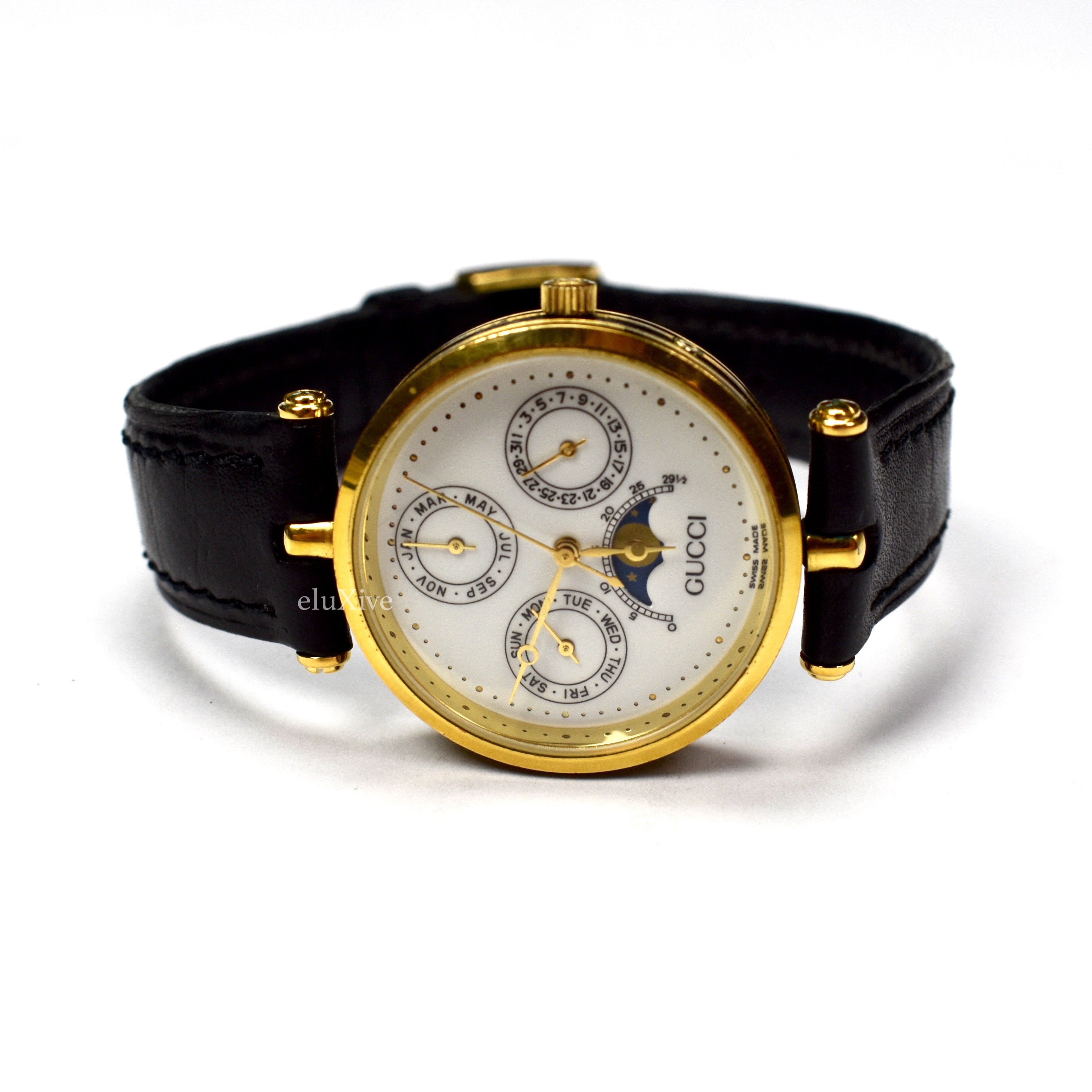 Arrangement montage ordbog Gucci - 1990s Men's 2000M Moonphase Calendar Dial Watch – eluXive