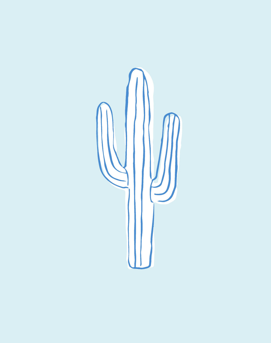 ‘Cactus’ Wallpaper - Pale Blue | Cactus Removable & Traditional