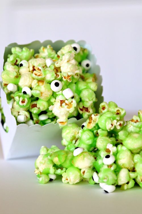 monster eyeball popcorn for halloween