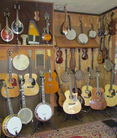 Front showroom showing a variety of instruments we sell