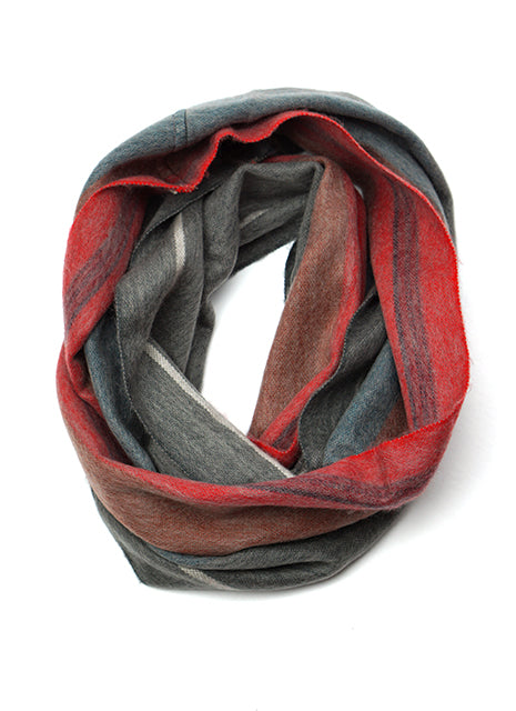 red and gray scarf