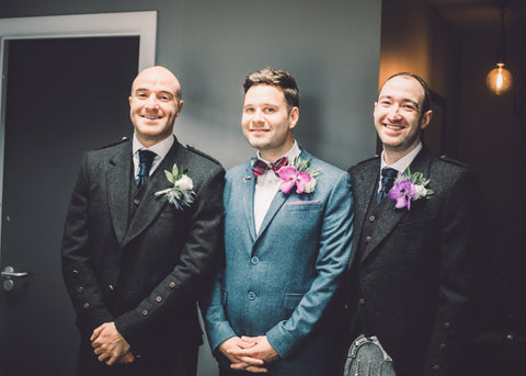 Grooms with beautiful buttonholes