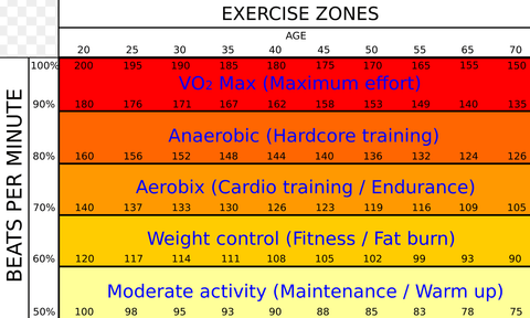 RUSEEN Reflective Apparel - Exercise Level Chart Based On Age