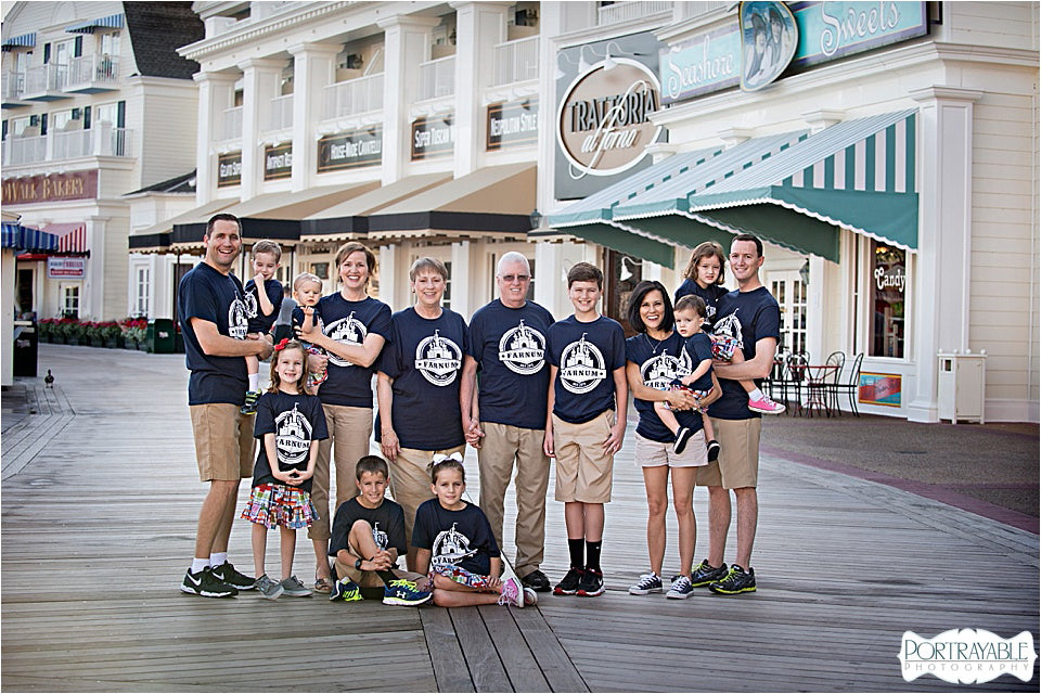 Whitaker Family at Disney's Boardwalk, Matching Shirts for Family Vacation