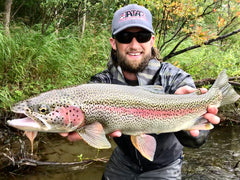 ATA Lodge Owner with large trout caught fly fishing on Alagnak