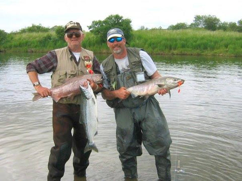 Wayne and Dad Alaskan Salmon on Flys