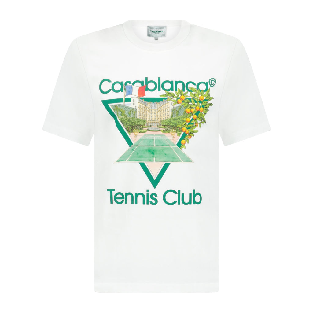 Casablanca 'Tennis Club' Graphic Print T-Shirt White - forsalebyerin