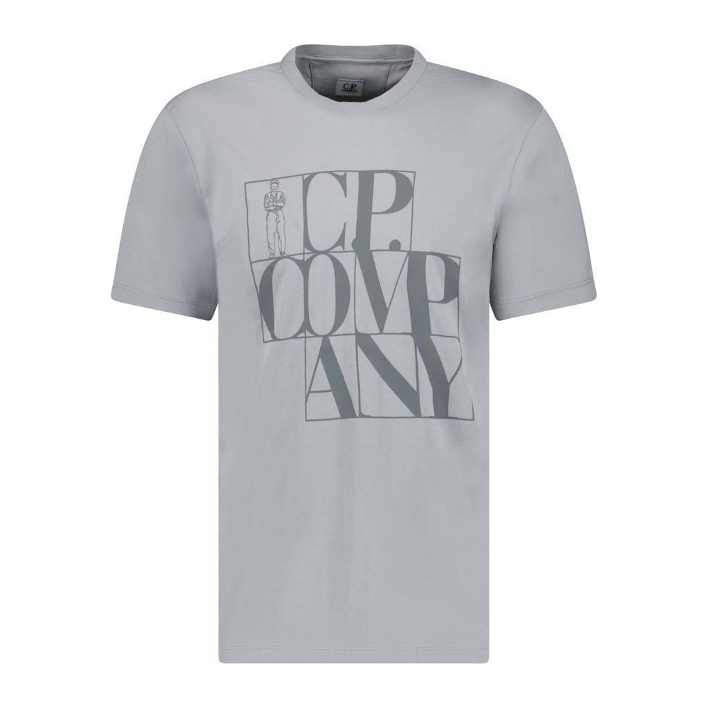 CP Company Logo Print Sailor T-Shirt Grey - forsalebyerin