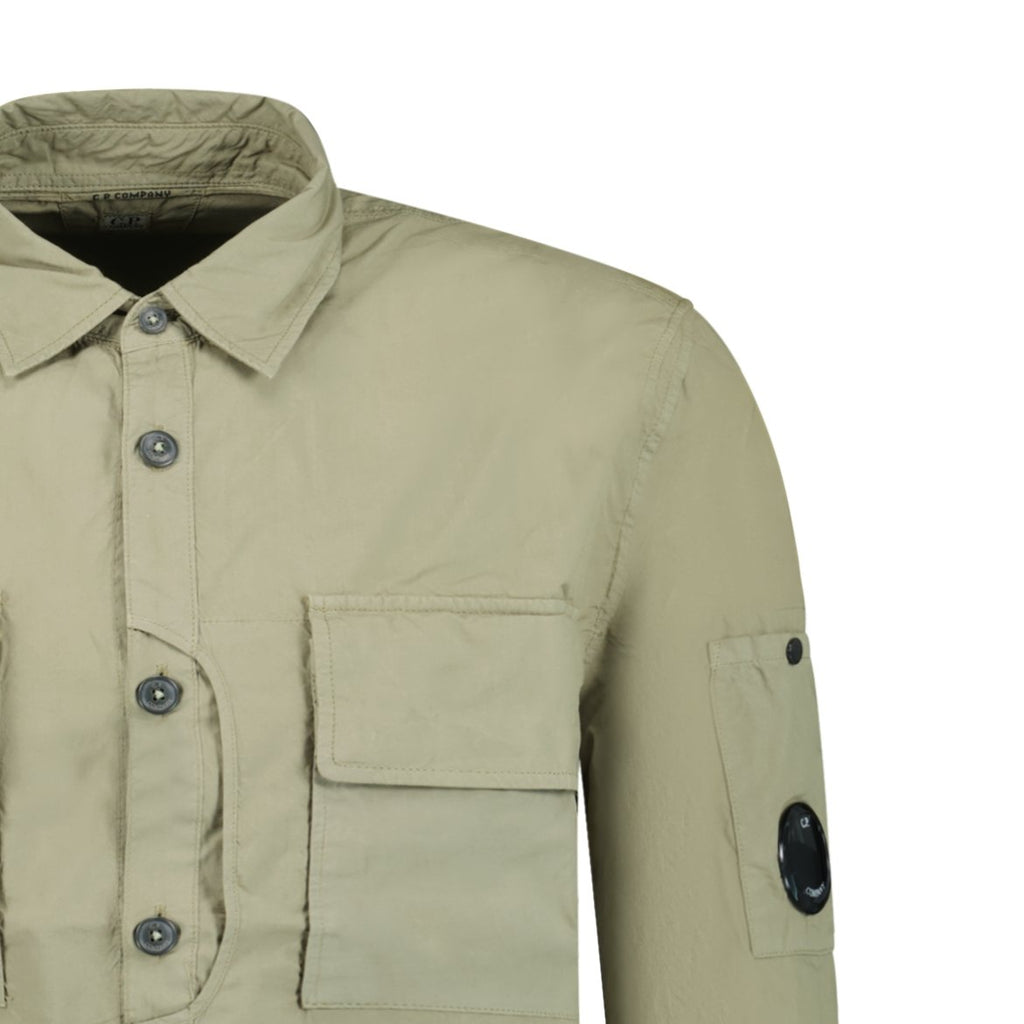 CP Company 'Popeline' Cotton Overshirt Beige - solversconference