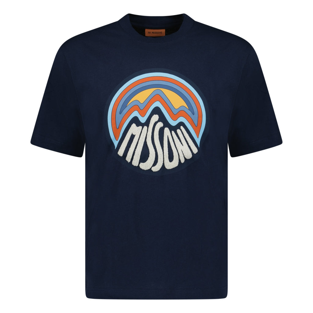 Missoni Writing Logo T-shirt Navy - forsalebyerin