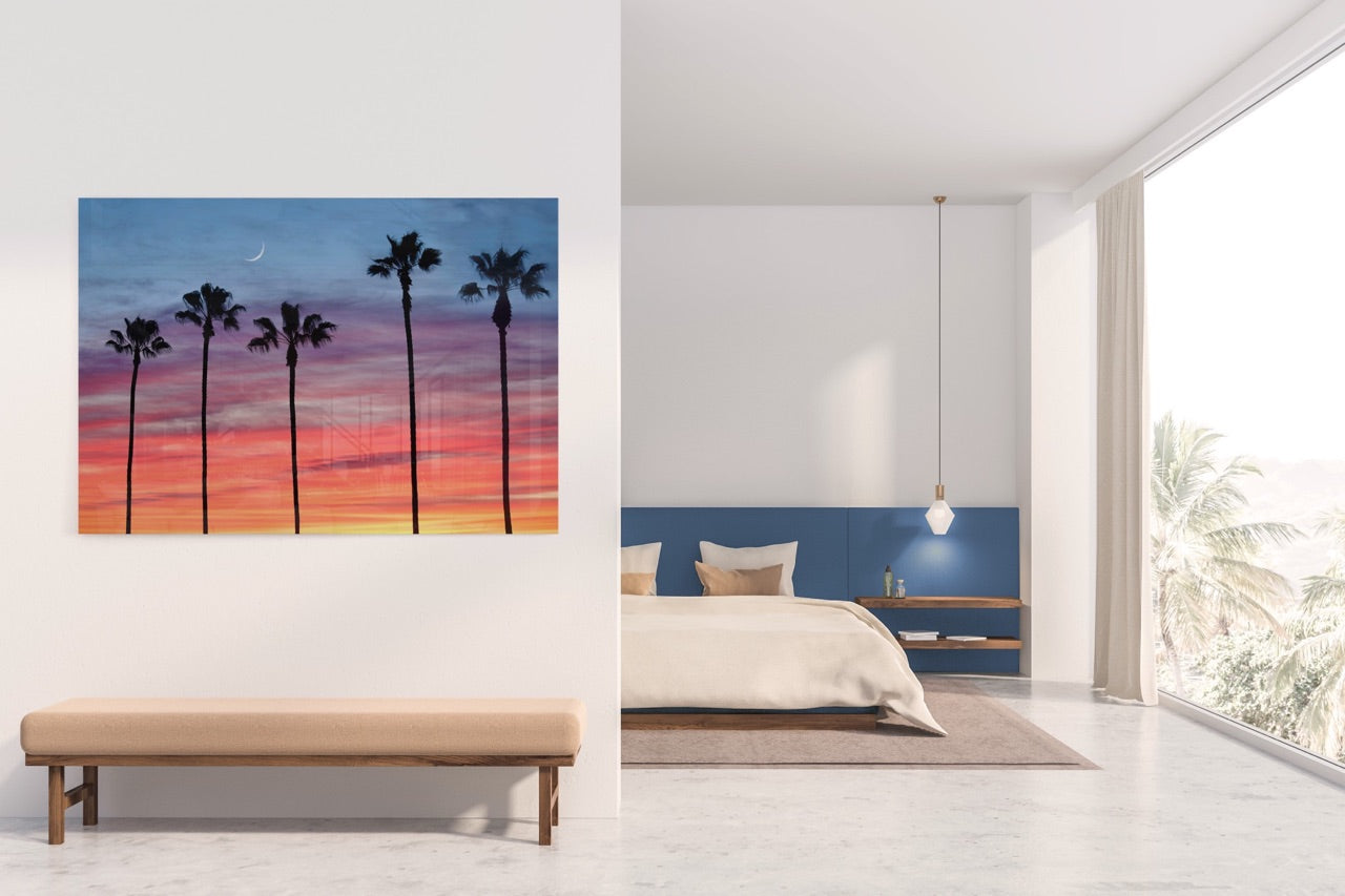 Sunset Palm Trees Photo Wall Art