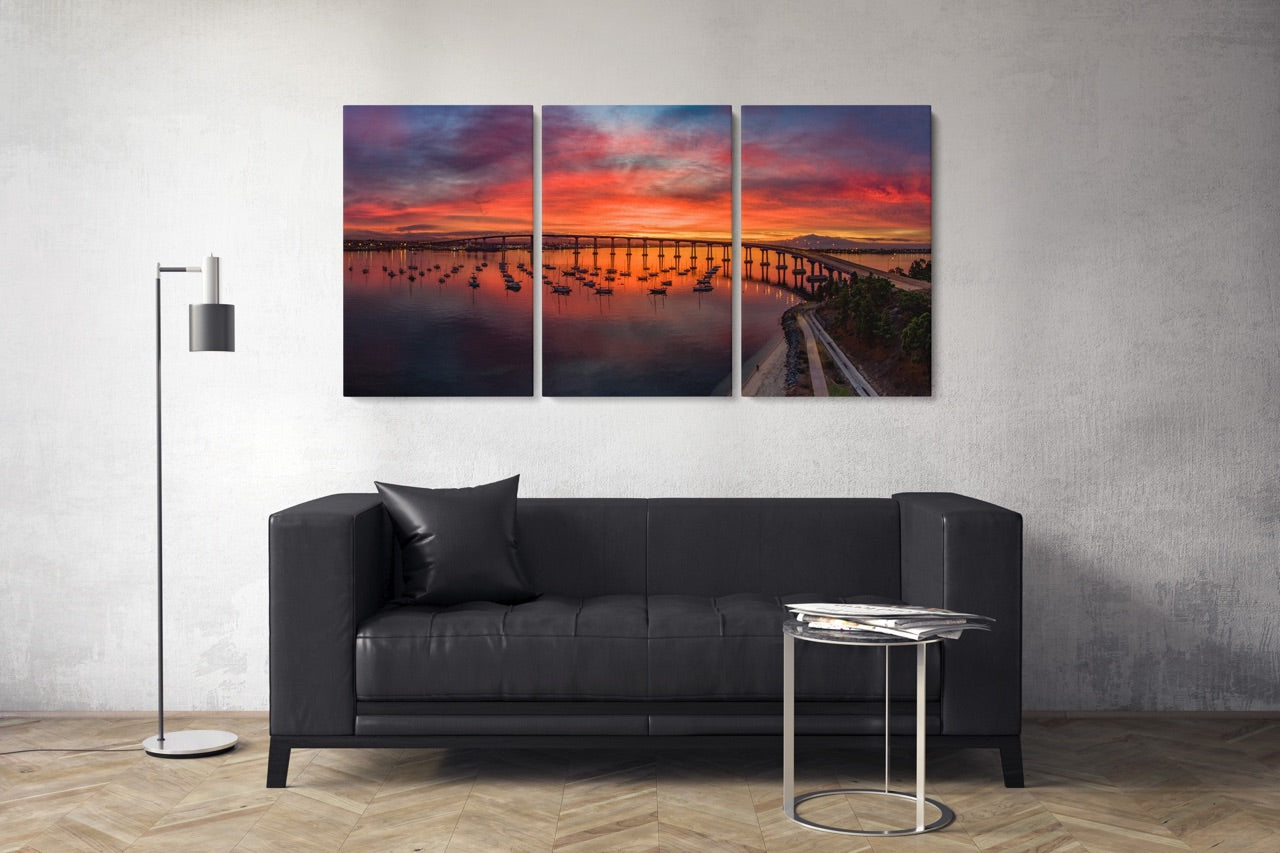 Sunset Photo Art Triptych