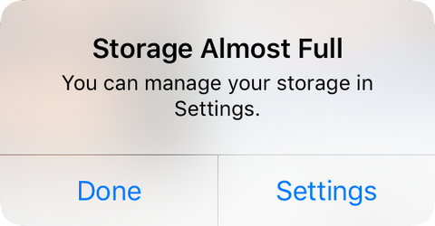 storage almost full