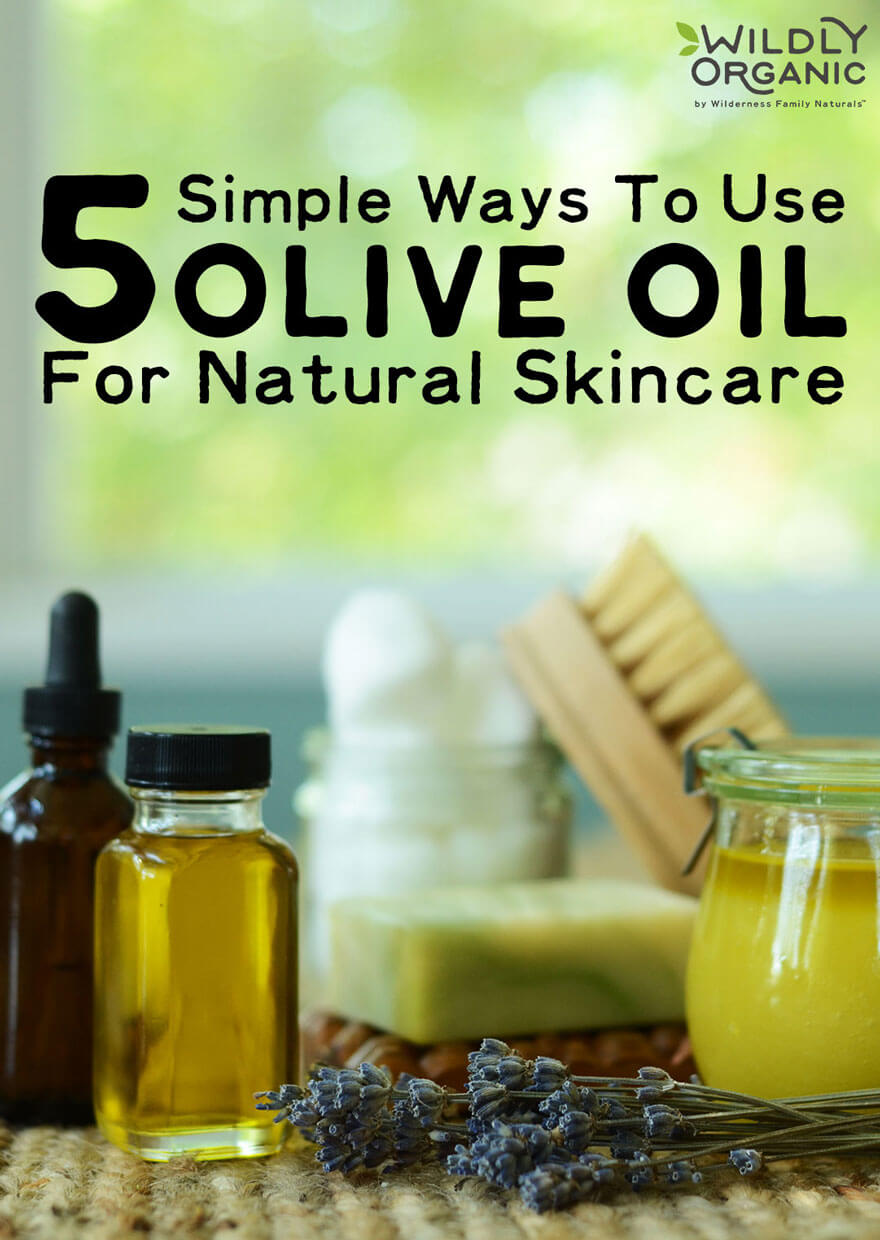 5 Simple Ways To Use Olive Oil For Natural Skincare | You're already using olive oil in your Real Food kitchen, so why not make it work double-duty and use it for skincare as well? Skip overpriced, toxic cleansers, hair treatments, and makeup removers -- here are 5 easy, non-toxic, frugal ways to use olive oil for natural skincare! | WildlyOrganic.com