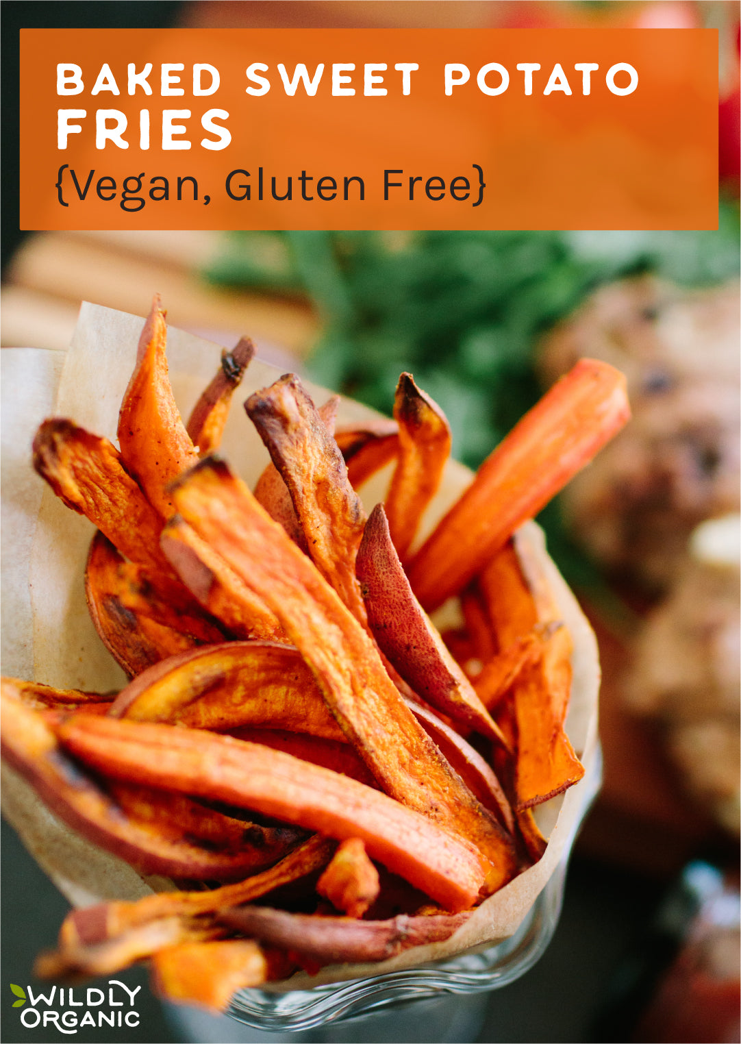 baked sweet potato fries arranged in a dish