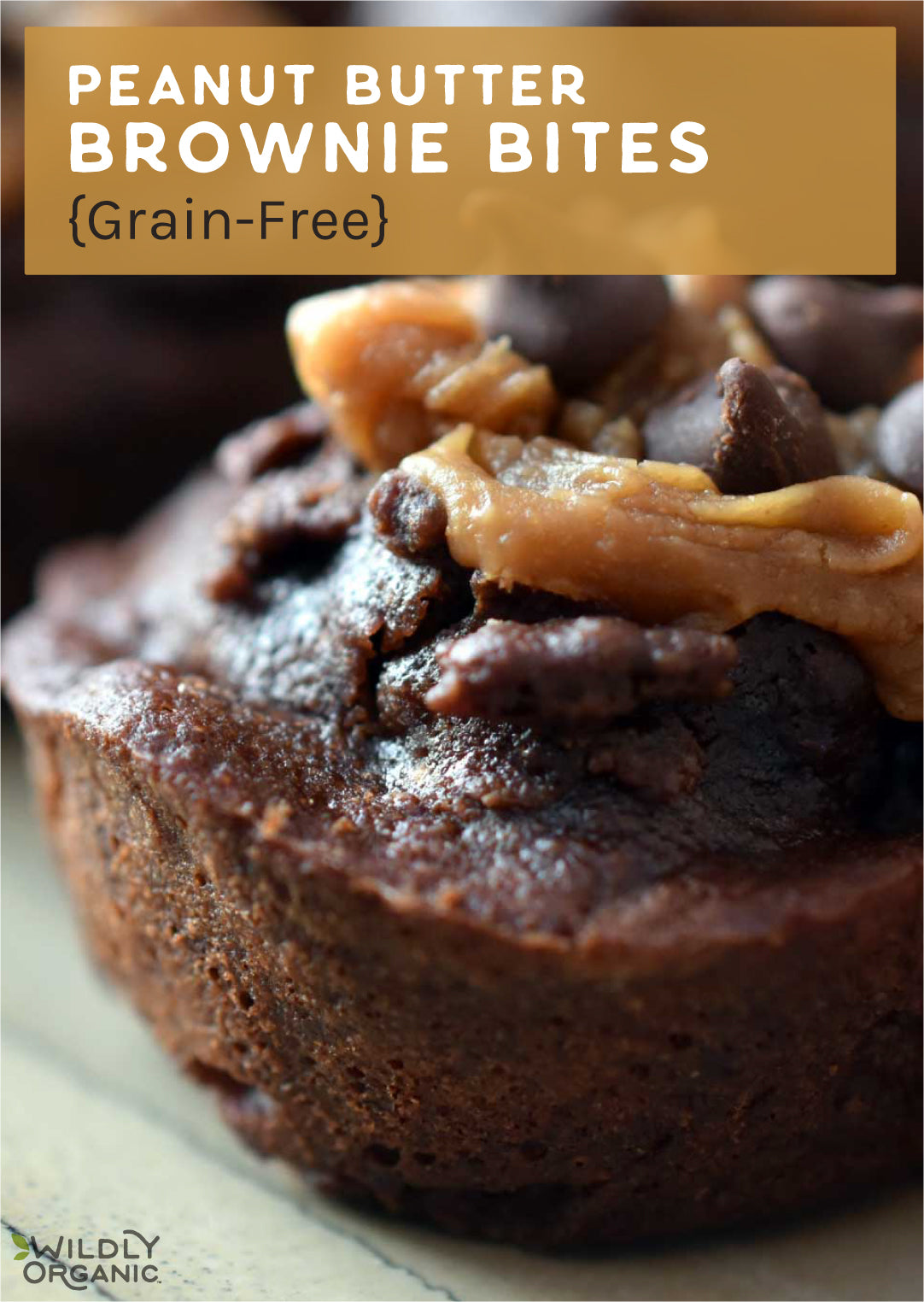 Grain-Free Peanut Butter Brownie Bites on a table