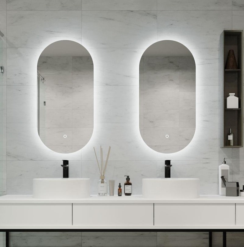 oval led bathroom mirror