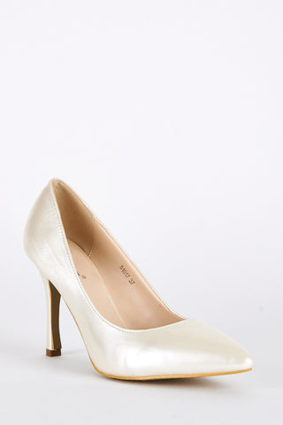 Patent High Pointed Court Shoes-Red-UK 4 - EU 37