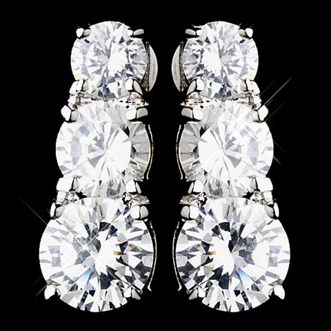 Clear, Crystals, Cubic Zirconias, Drop, Earrings, Jewelry, Rhodium