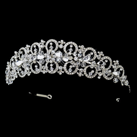 Clear, Crystals, Headpieces, Pageant Crowns, Rhinestones, Rhodium, Sale, Swarovski Crystal Beads, Tiara