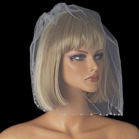 Beaded, Birdcage & Blusher Veil, Crystals, Cut, Face, Ivory, Swarovski Crystal Beads, Veil, White