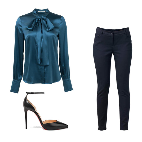 how to style topaz blue shirt