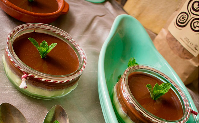 Raw Cacao and Minty Layered Puddings