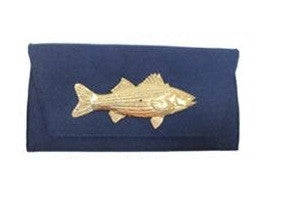 Navy Felt Clutch with Fish - GDH | The decorators department Store