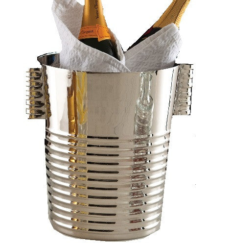 Ribbed Ice Bucket-Nickel