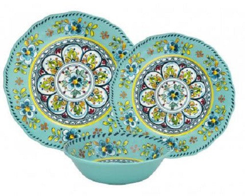 Madrid Turquoise Melamine Outdoor Dinnerware