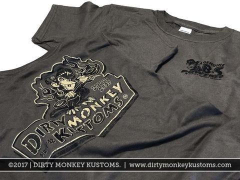 Retro "Dirty Monkey Kustoms Speed Shop" T Shirts