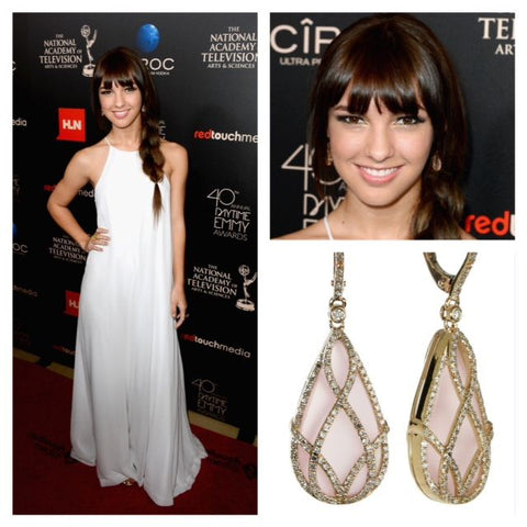 Denyse Tontz in Julia E2 Rose Quartz White Diamond Earring-compressed