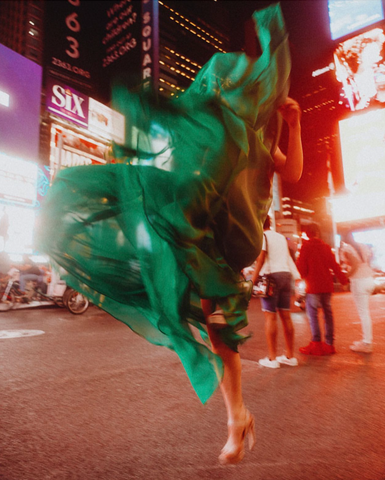 The Forumist Magazine featuring the Belgravia Smocked Maxi Dress in Palm Green and Brighton Sequin Stripe Dress | Photography: Levin Lee | Styling: Chris Banks  | Makeup: @l#alexa_tint | Hair: #hair_maven | Talent/ Model: #sirimjrn - February 2023