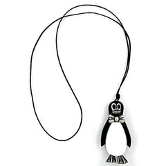 NECKLACE PENGUIN ANTIQUE-SILVER 90CM